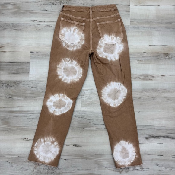 PacSun Tie Tan Dye High Rise Mom Jeans in Tan Size 26 - Picture 4 of 8